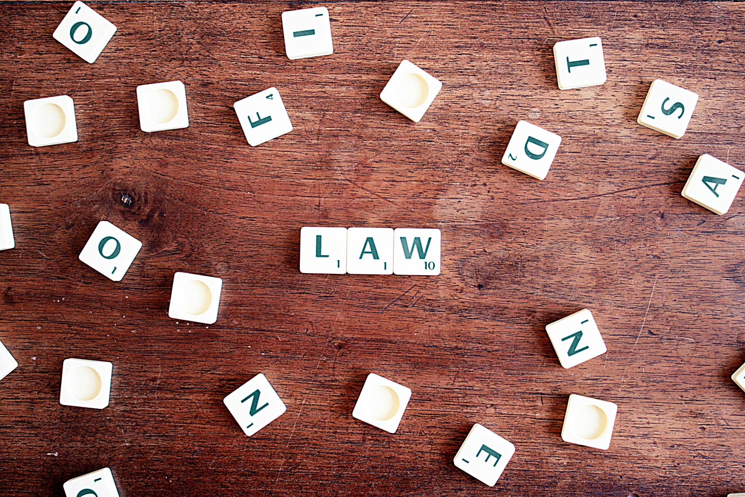 pexels-cqf-avocat-188397-613508 (34) the word "law" spelled out in Scrabble tiles