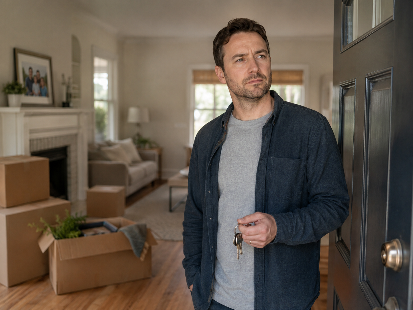 man in a doorway considering a property